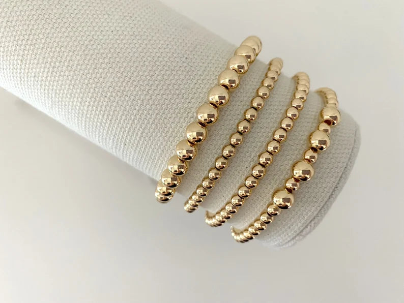 Chunky 14k Gold Plated Stacking Bracelets