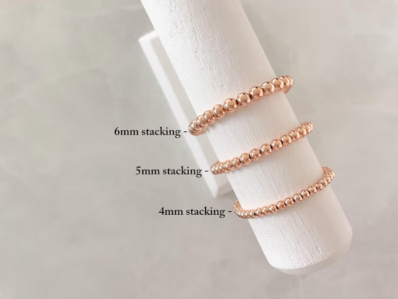 4/5/6mm Rose Gold Plated Stacking Bracelet