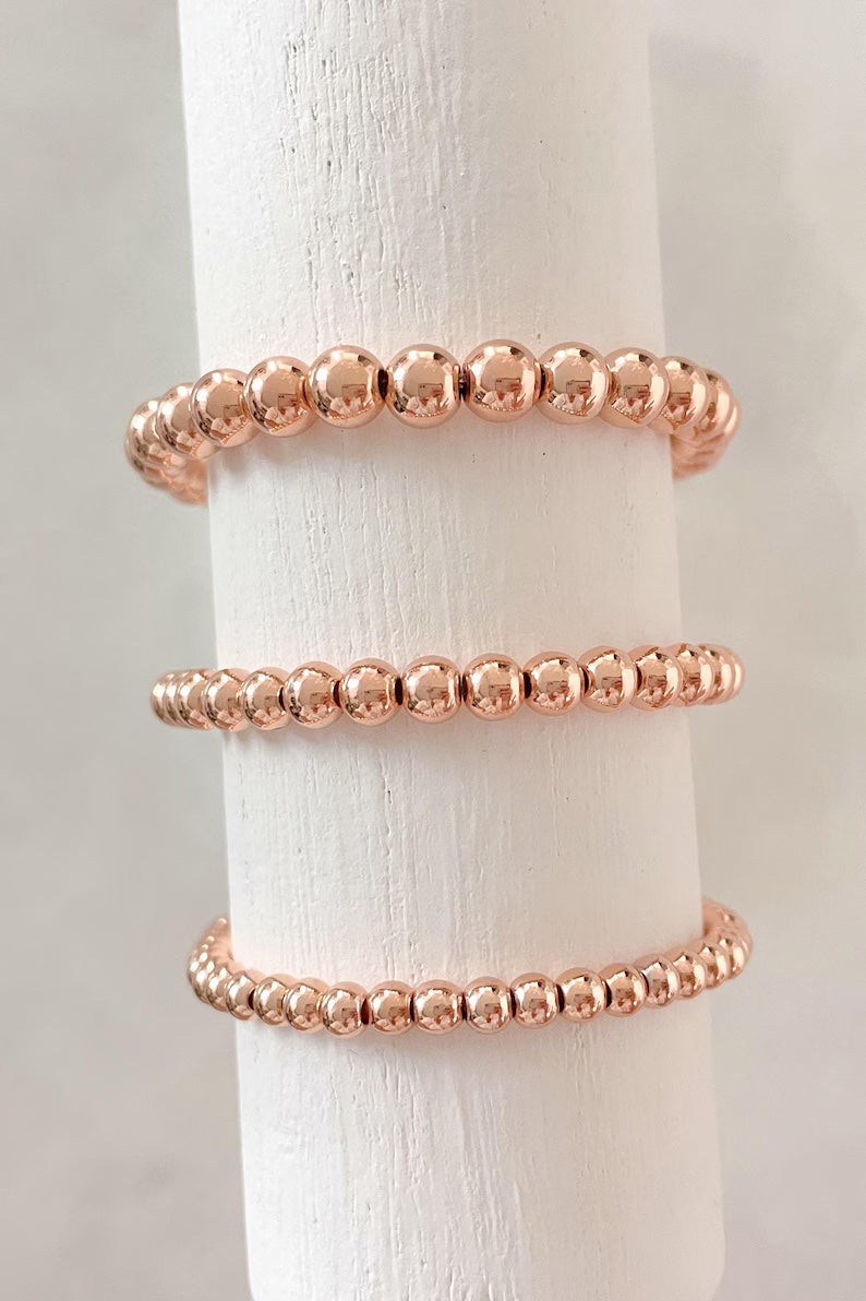 4/5/6mm Rose Gold Plated Stacking Bracelet