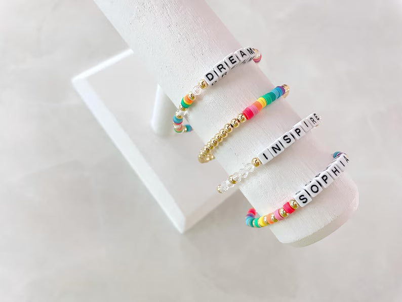 Custom Rainbow Name Bracelet