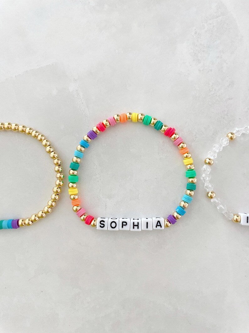 Custom Rainbow Name Bracelet