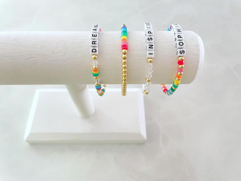 Custom Rainbow Name Bracelet