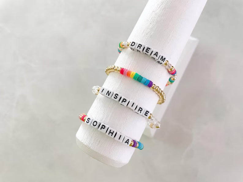 Custom Rainbow Name Bracelet