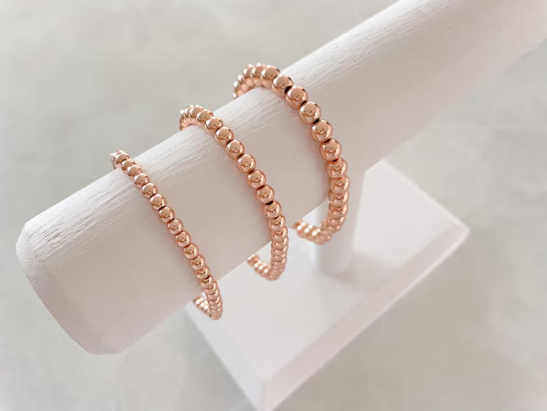 4/5/6mm Rose Gold Plated Stacking Bracelet