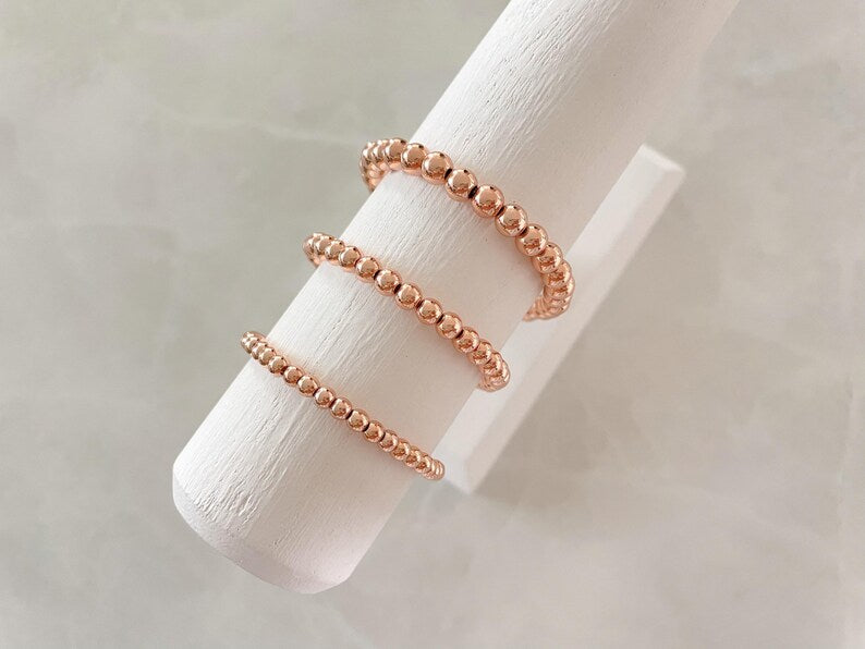 4/5/6mm Rose Gold Plated Stacking Bracelet