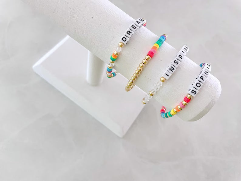 Custom Rainbow Name Bracelet