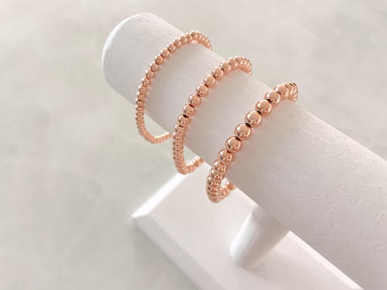 4/5/6mm Rose Gold Plated Stacking Bracelet