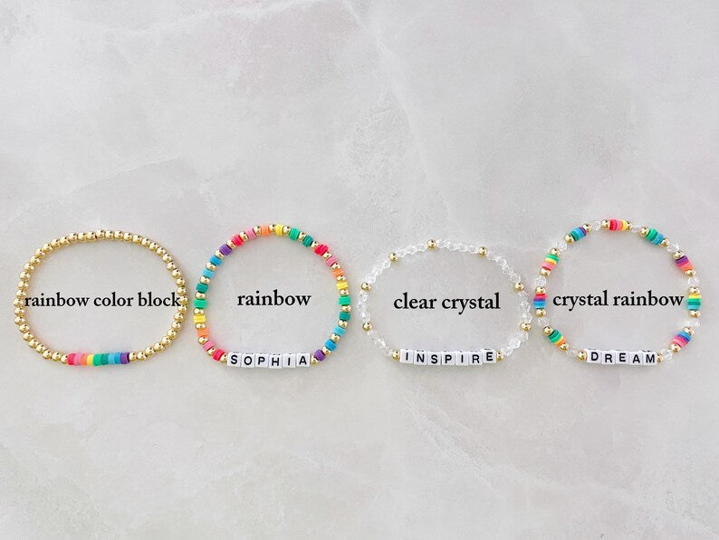 Custom Rainbow Name Bracelet