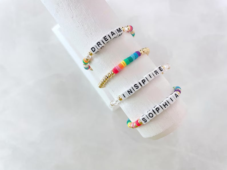 Custom Rainbow Name Bracelet