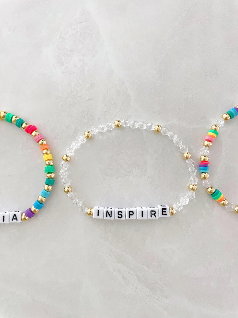 Custom Rainbow Name Bracelet