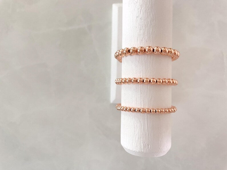 4/5/6mm Rose Gold Plated Stacking Bracelet