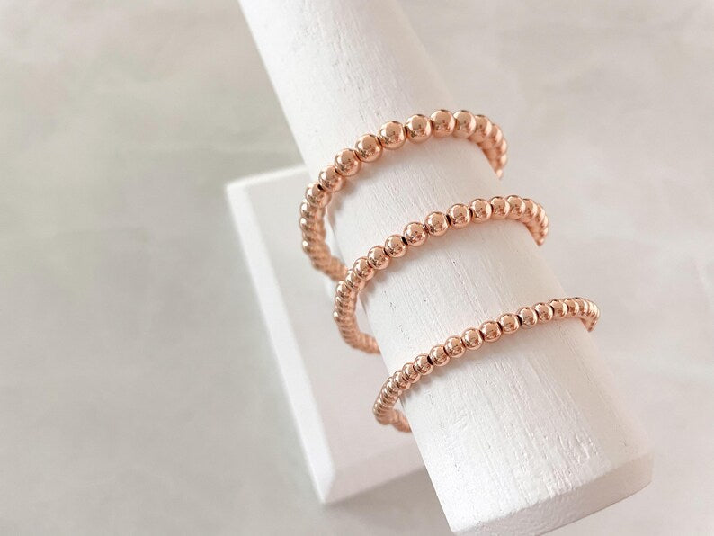 4/5/6mm Rose Gold Plated Stacking Bracelet