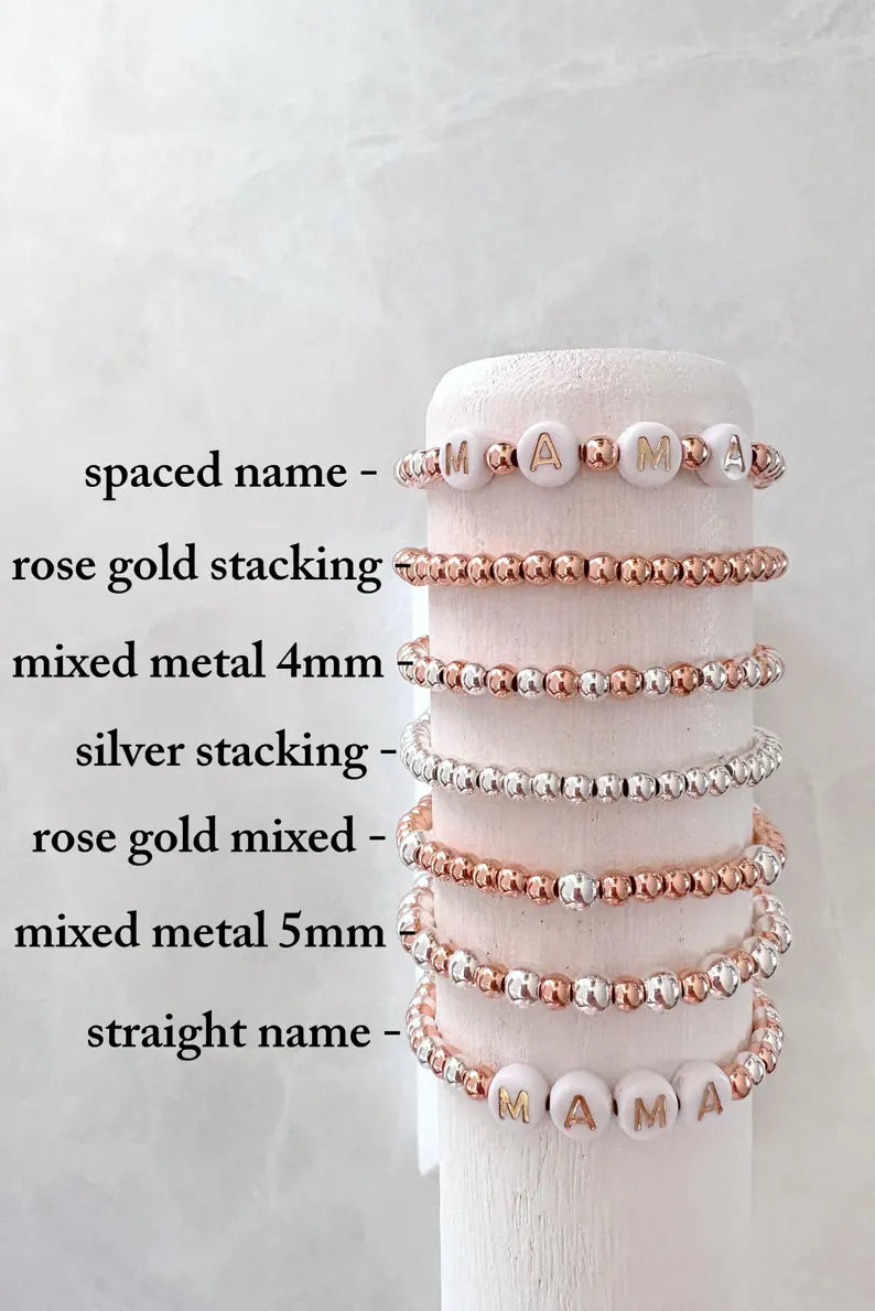 The Rose Gold Mixed Metal Name Bracelet