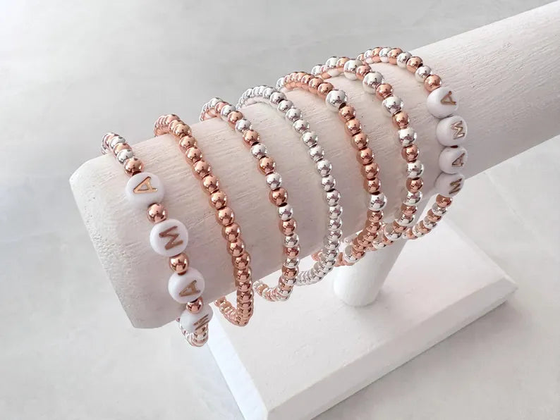 The Rose Gold Mixed Metal Name Bracelet