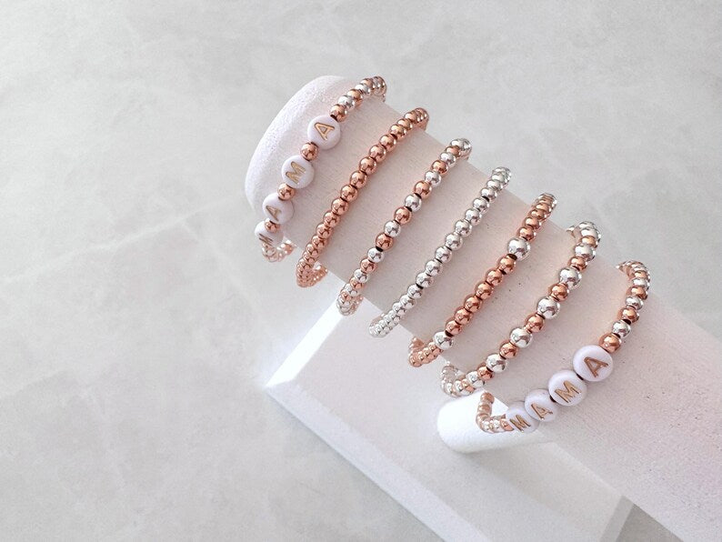 The Rose Gold Mixed Metal Name Bracelet