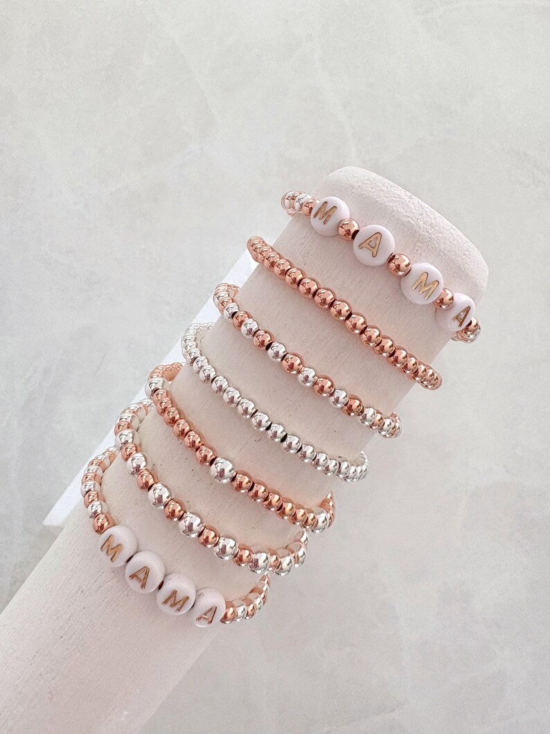 The Rose Gold Mixed Metal Name Bracelet