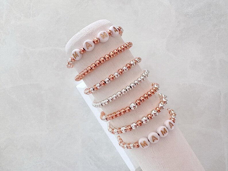 The Rose Gold Mixed Metal Name Bracelet