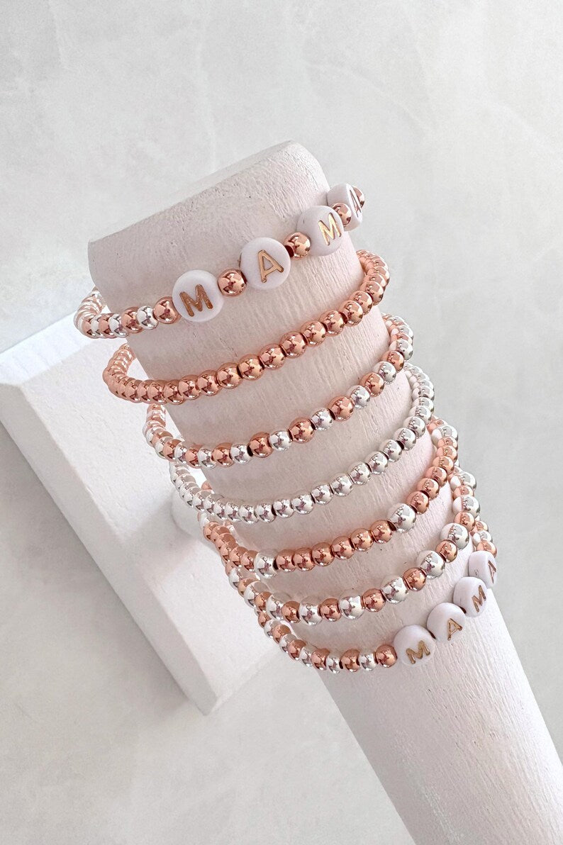 The Rose Gold Mixed Metal Name Bracelet