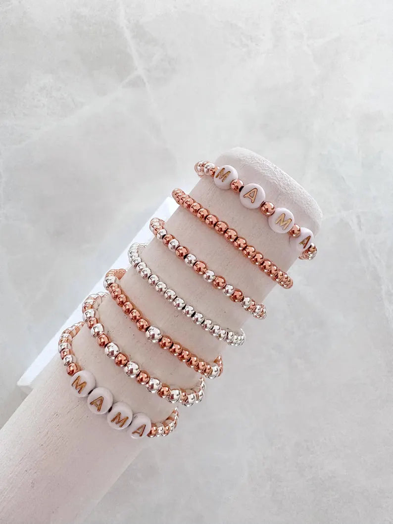 The Rose Gold Mixed Metal Name Bracelet